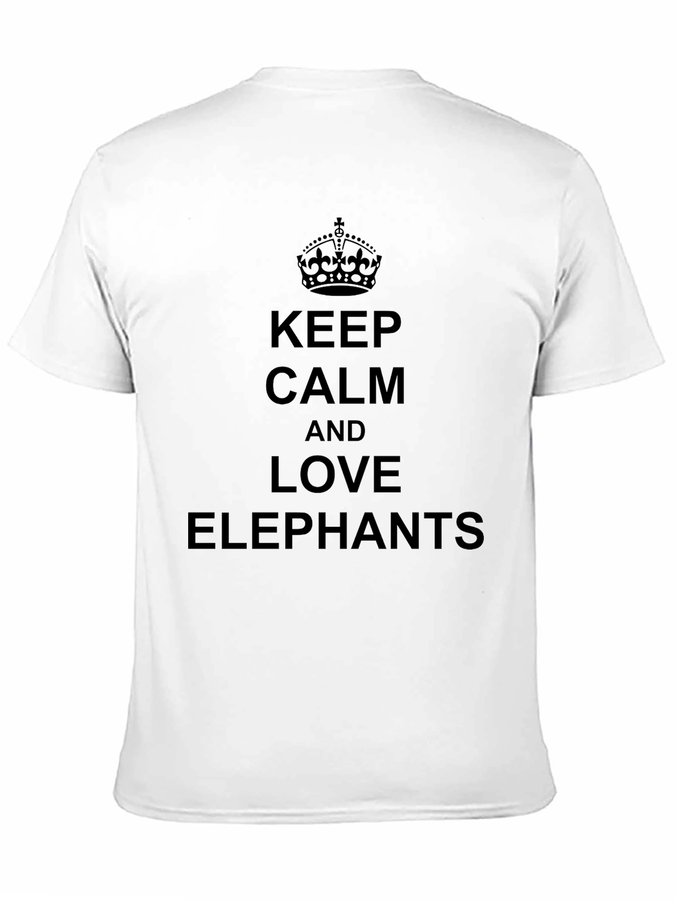 Keep Calm & Love Elephants Black T-Shirt