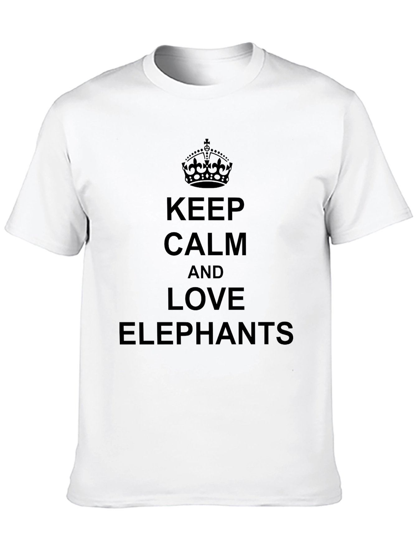 Keep Calm & Love Elephants Black T-Shirt