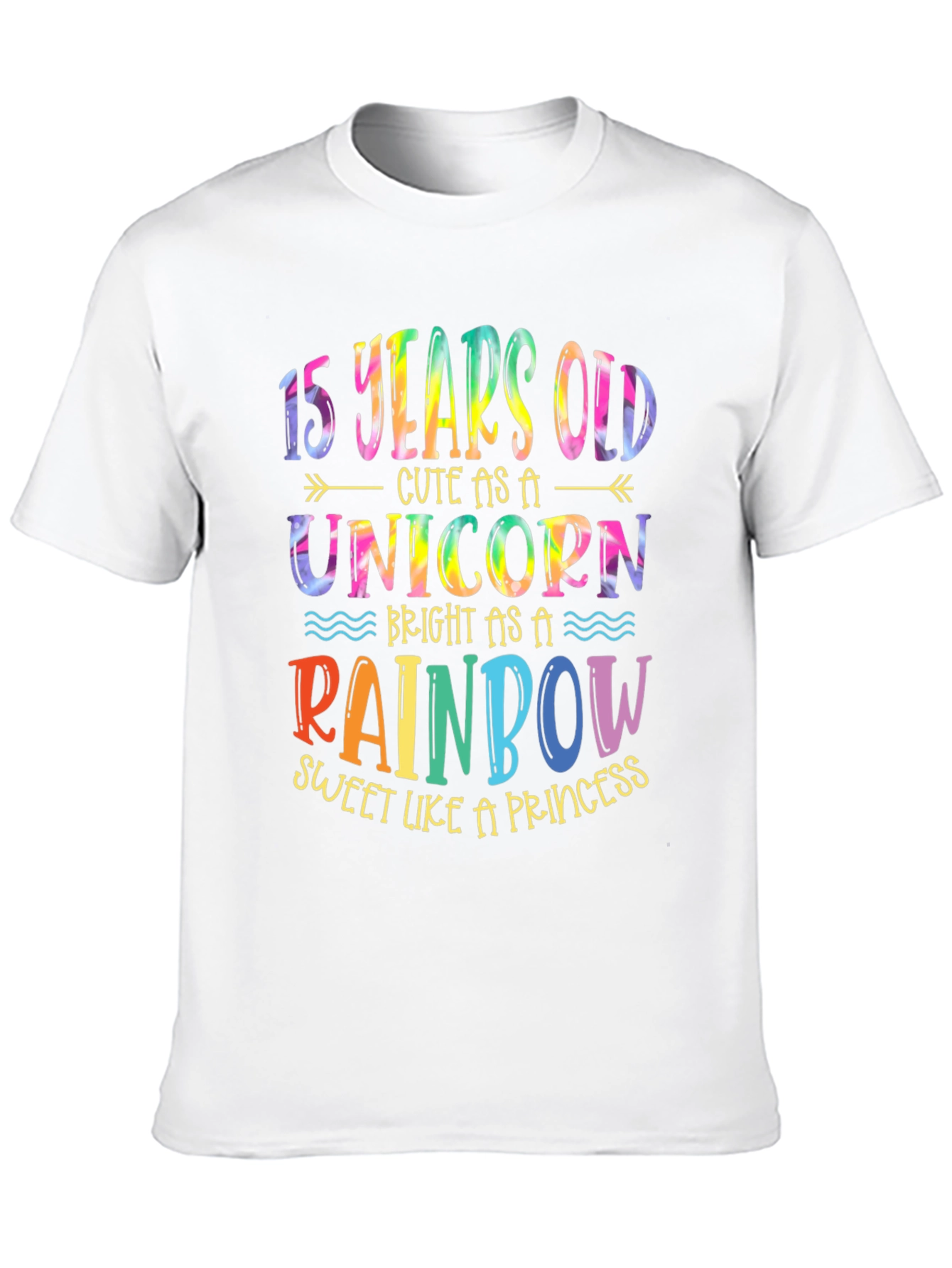15 Years Old Unicorn Rainbow T-Shirt