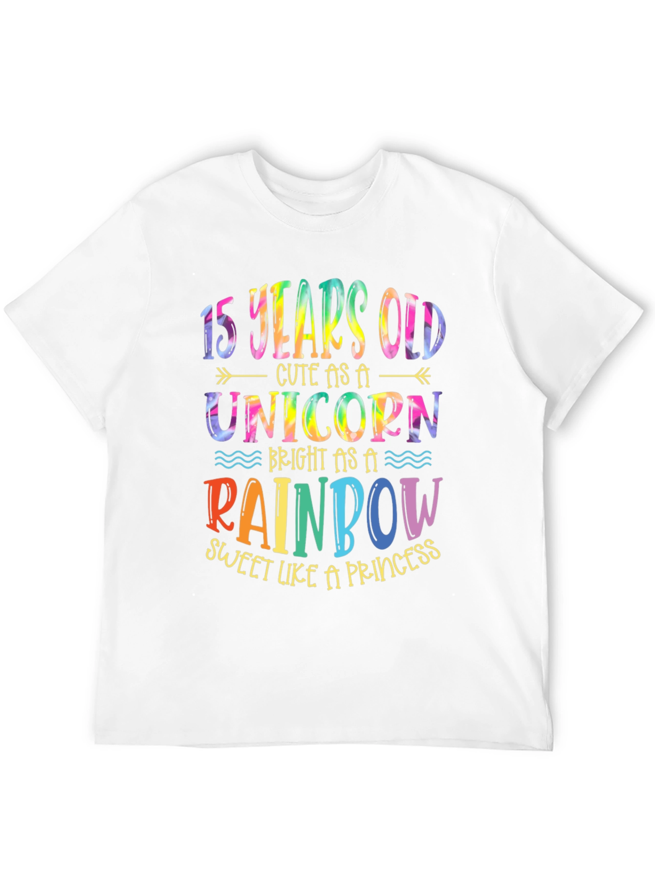 15 Years Old Unicorn Rainbow T-Shirt