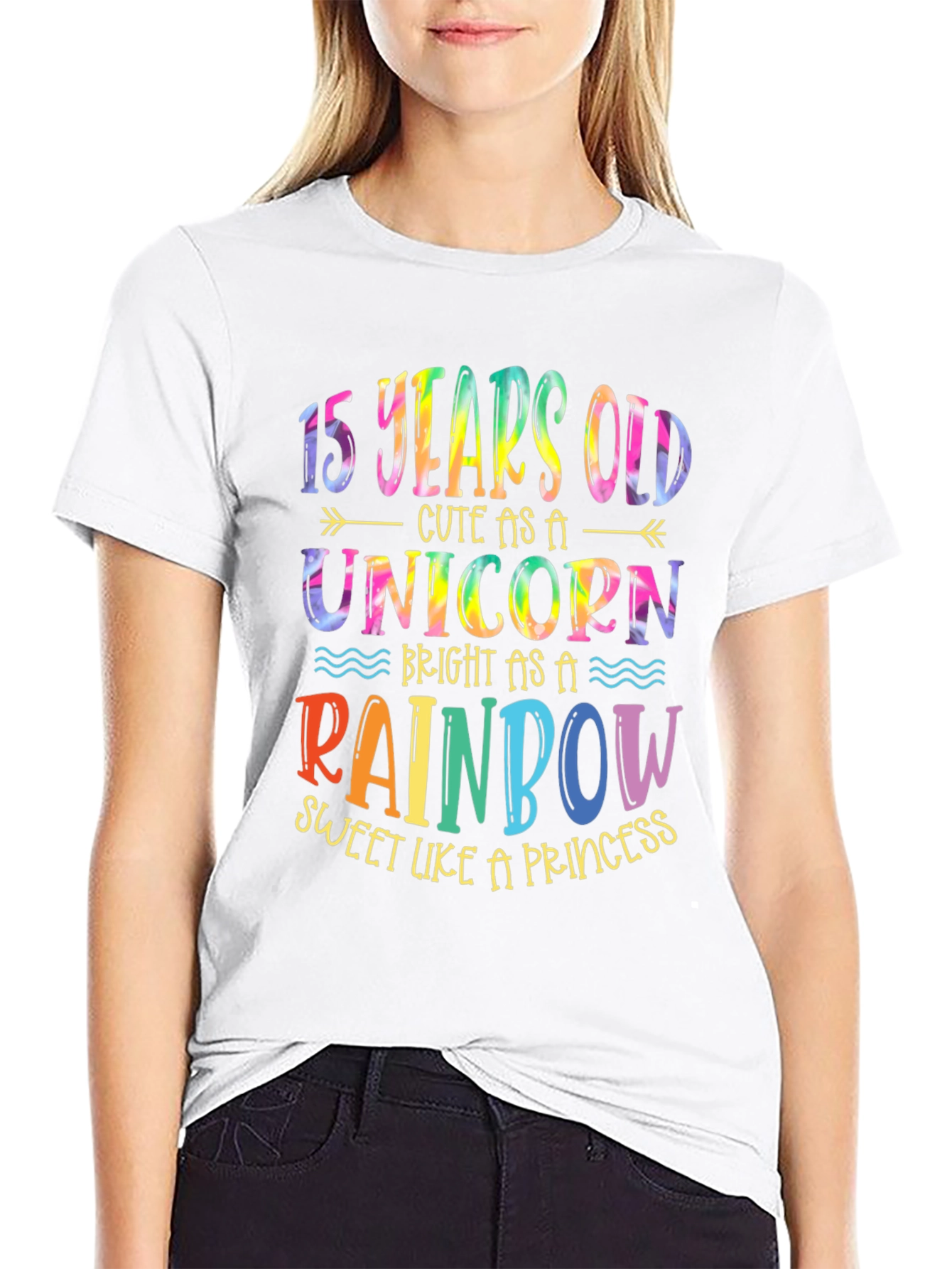15 Years Old Unicorn Rainbow T-Shirt