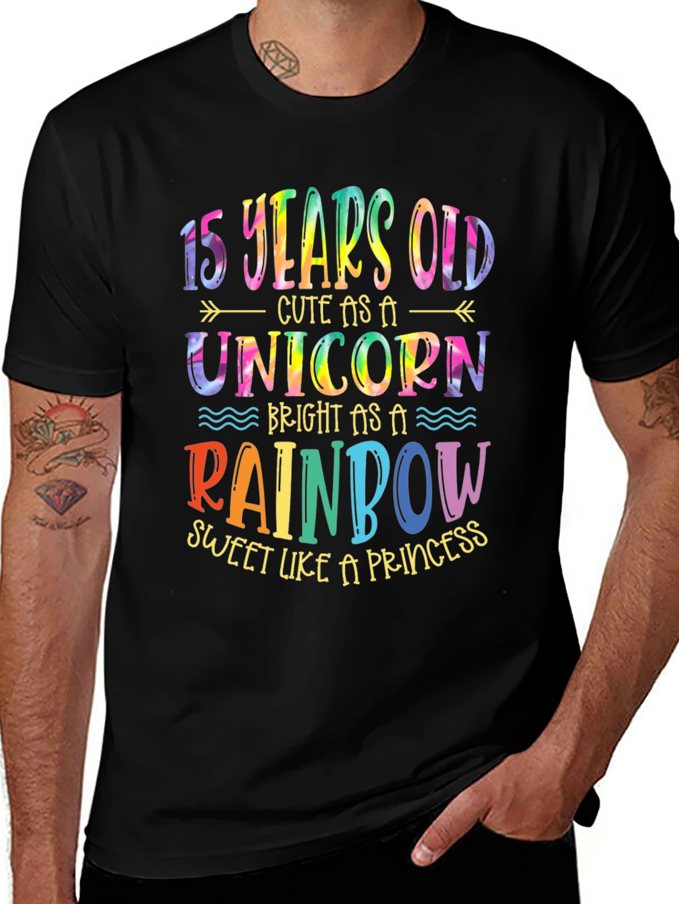 15 Years Old Unicorn Rainbow T-Shirt