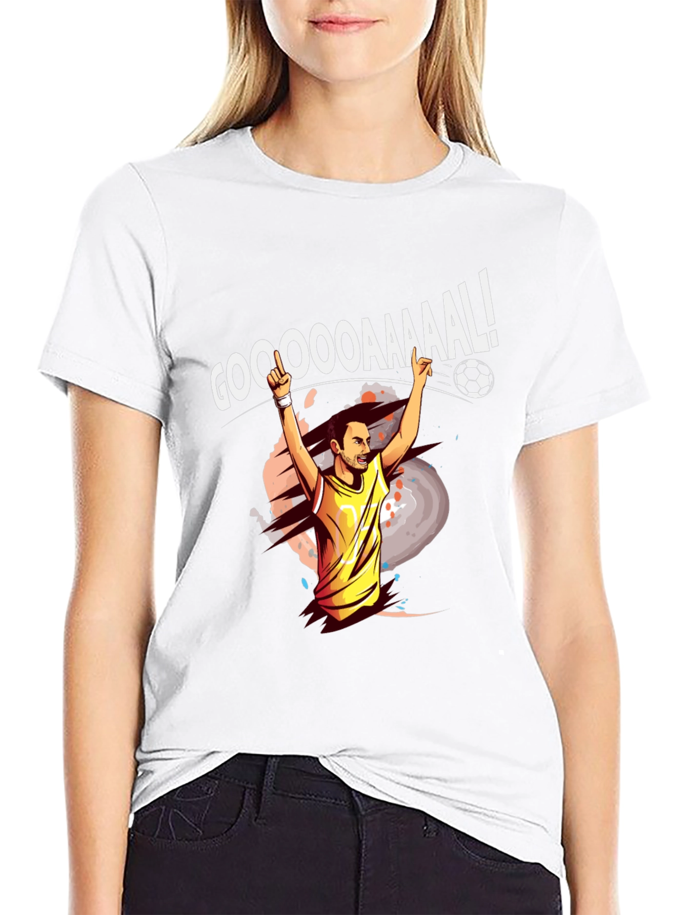 GOOOAAAAL! Soccer Celebration Graphic Tee - Black