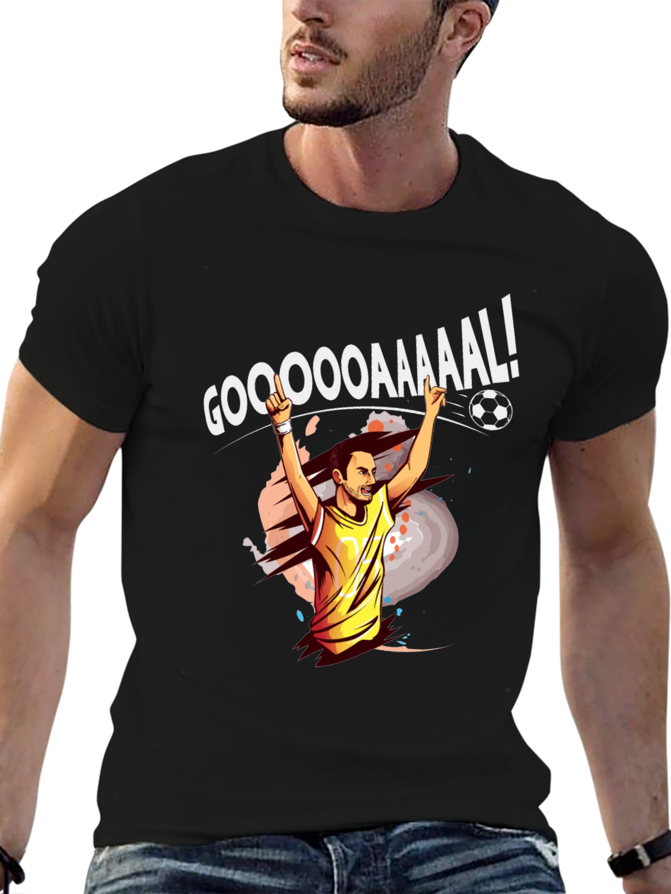 GOOOAAAAL! Soccer Celebration Graphic Tee - Black