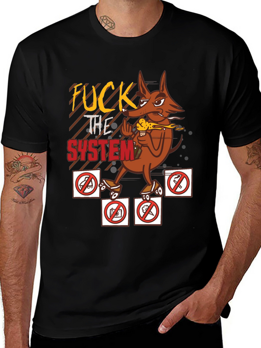 Edgy Graphic Tee - Anti-establishment Cartoon