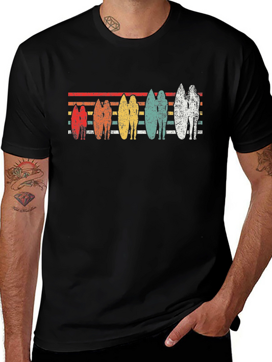 Retro Surfboard T-Shirt - Vintage Beach Vibes