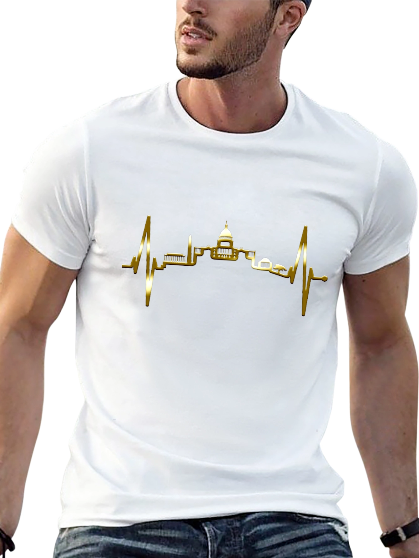 Heartbeat Skyline T-Shirt - City Pulse Tee