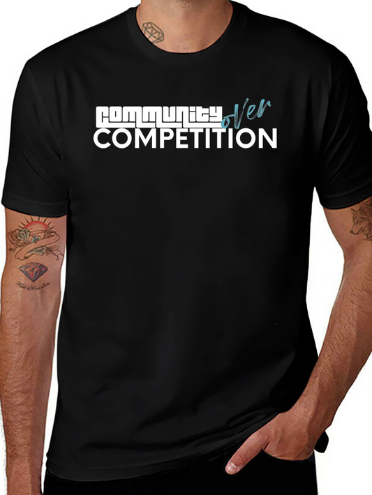 Community Over Competition Black T-Shirt