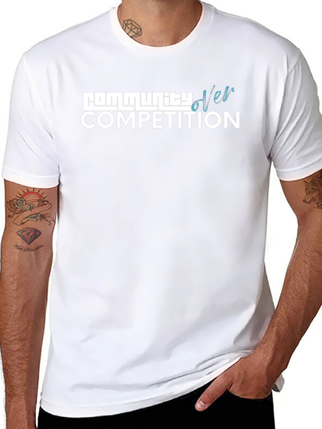 Community Over Competition Black T-Shirt