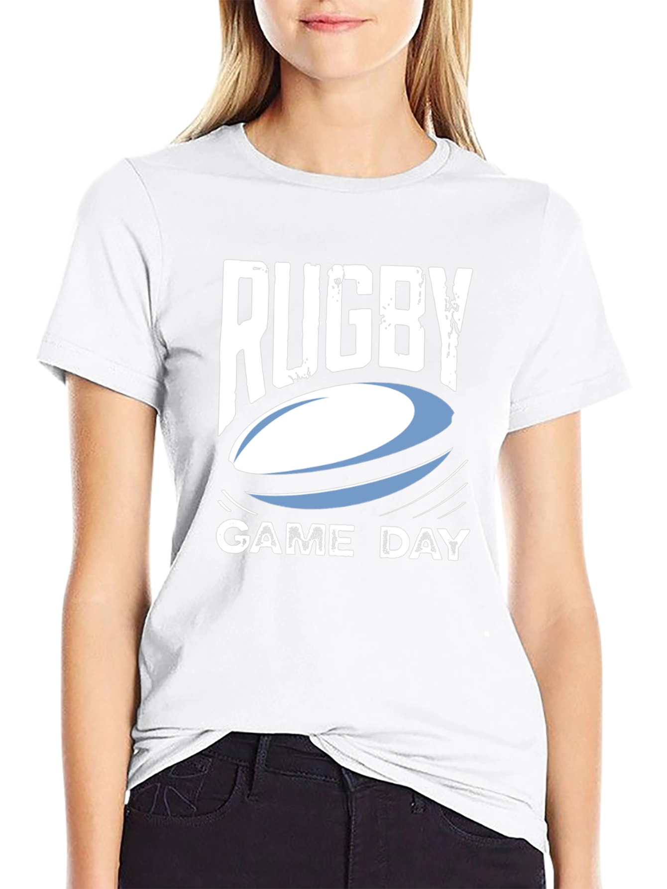 Rugby Game Day Black Graphic T-Shirt
