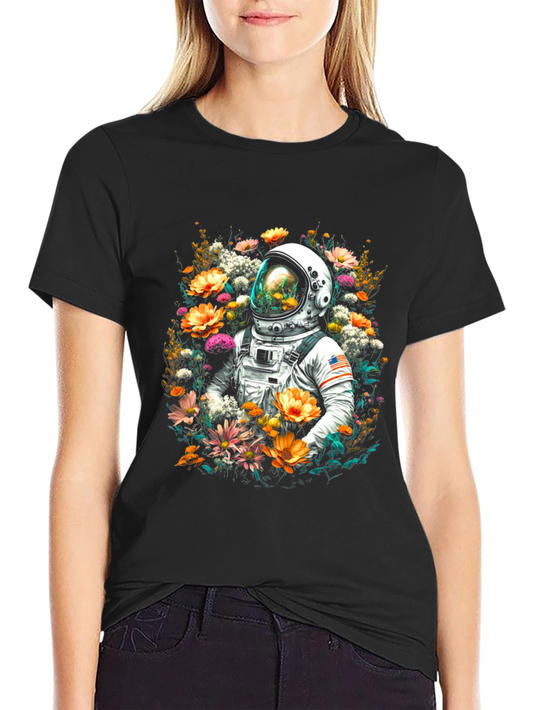 Floral Astronaut Graphic T-Shirt