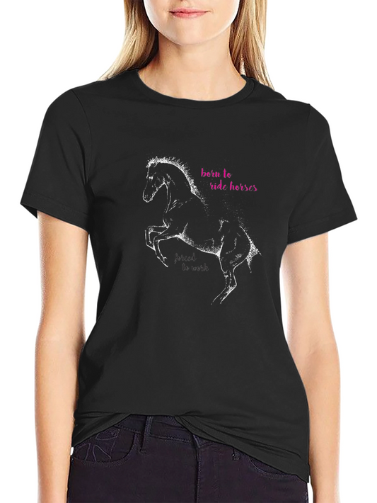 Born to Ride Horses Black Graphic Tee