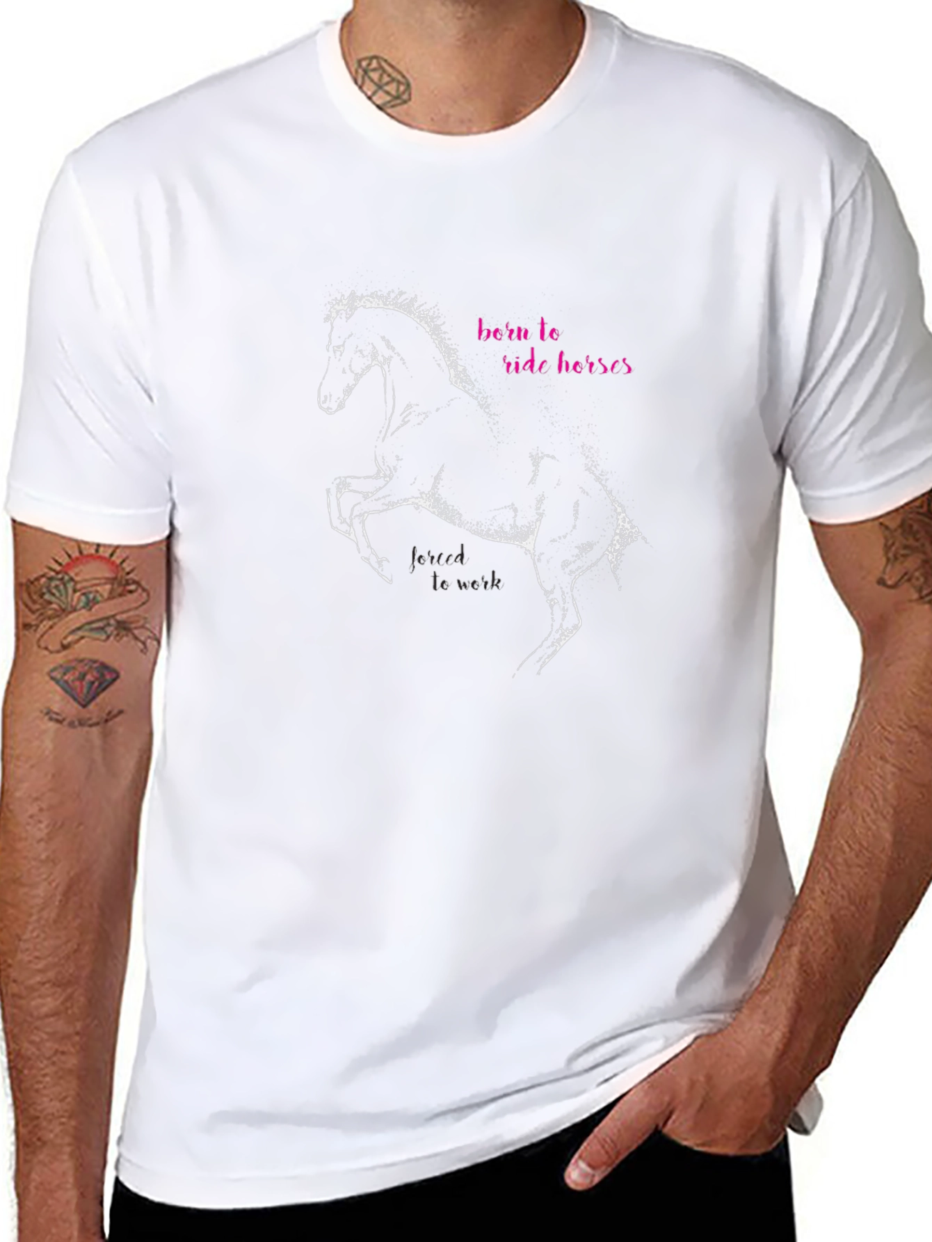 Born to Ride Horses Black Graphic Tee