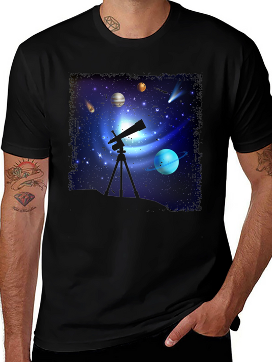 Cosmic Observer Tee: Space Telescope Graphic T-Shirt