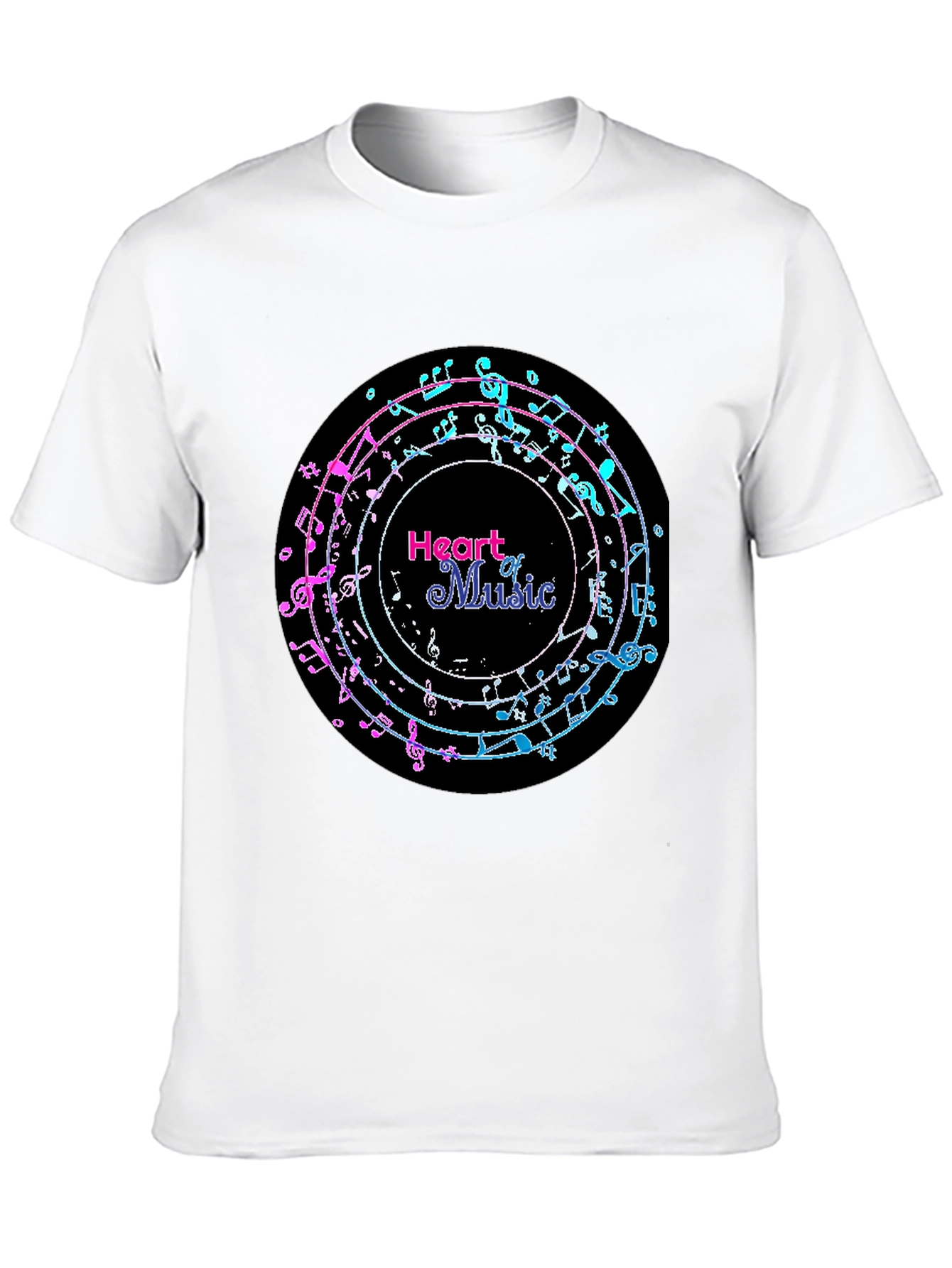 Heart of Music Graphic Tee - Black Cotton Casual