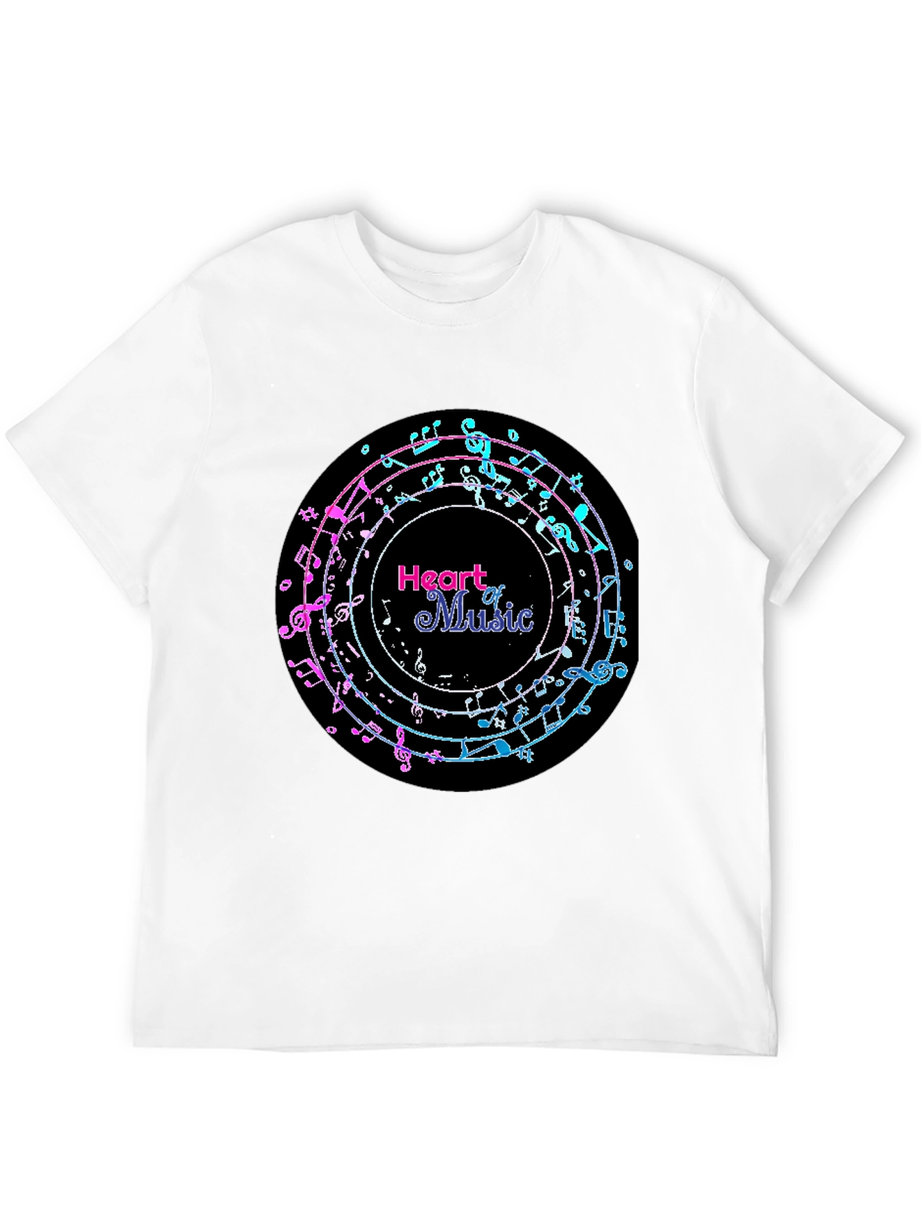 Heart of Music Graphic Tee - Black Cotton Casual
