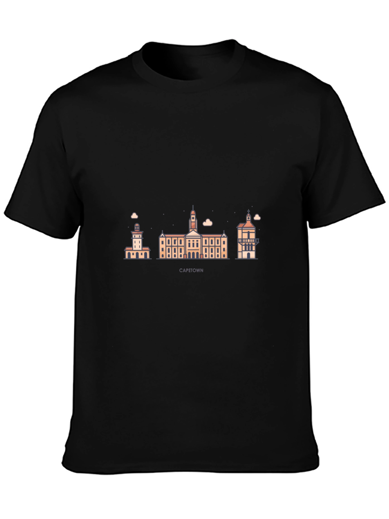 Cape Town Skyline Graphic Black T-Shirt