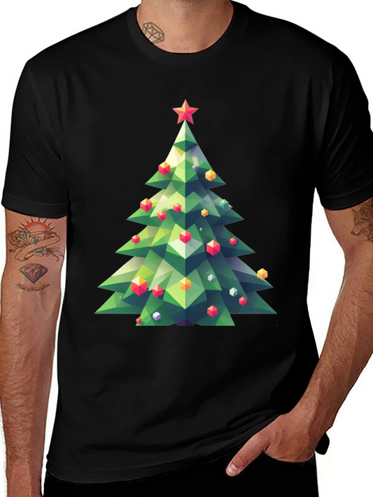 Geometric Christmas Tree Graphic Tee