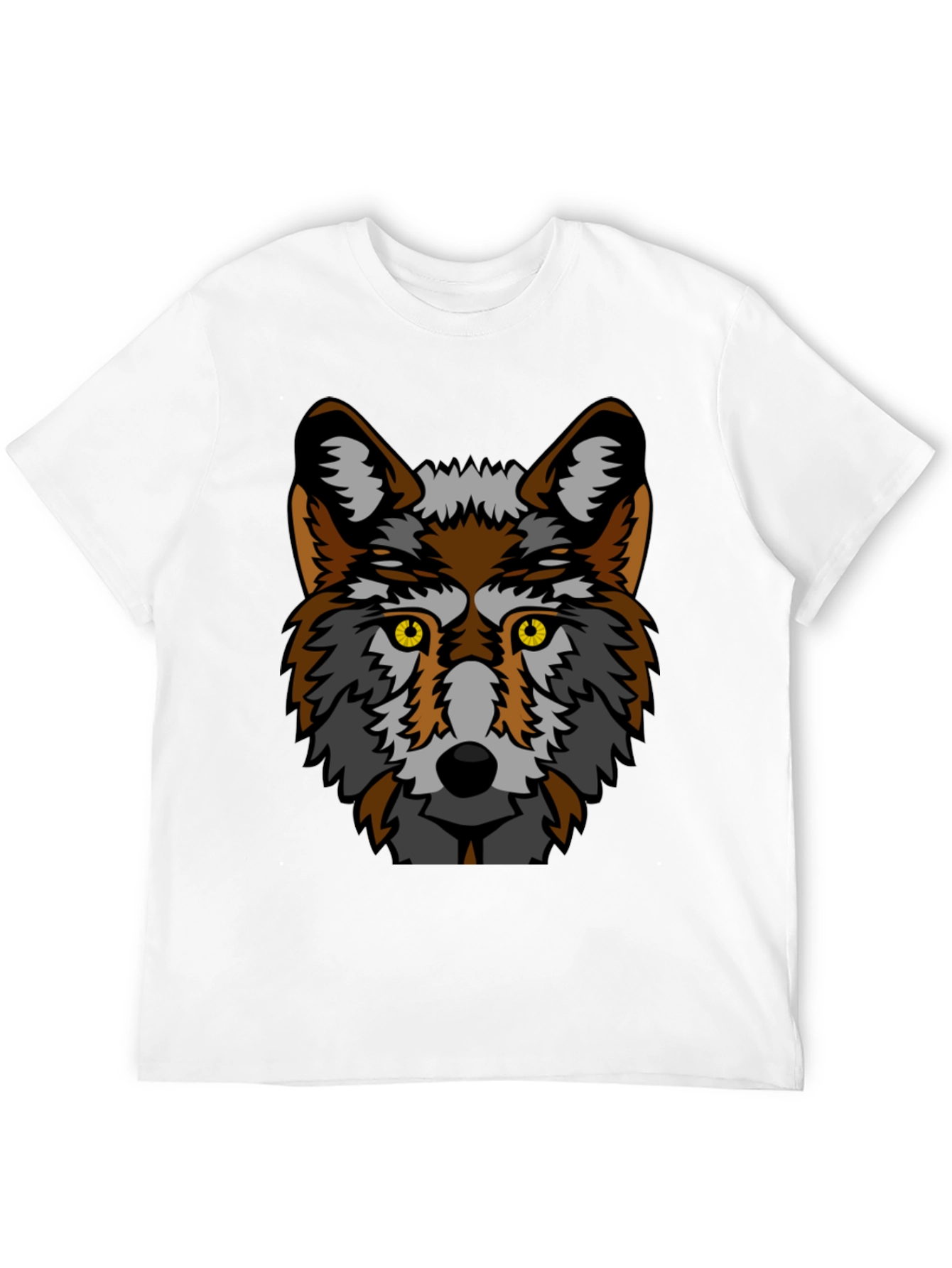 Wolf Graphic Print T-Shirt - Black