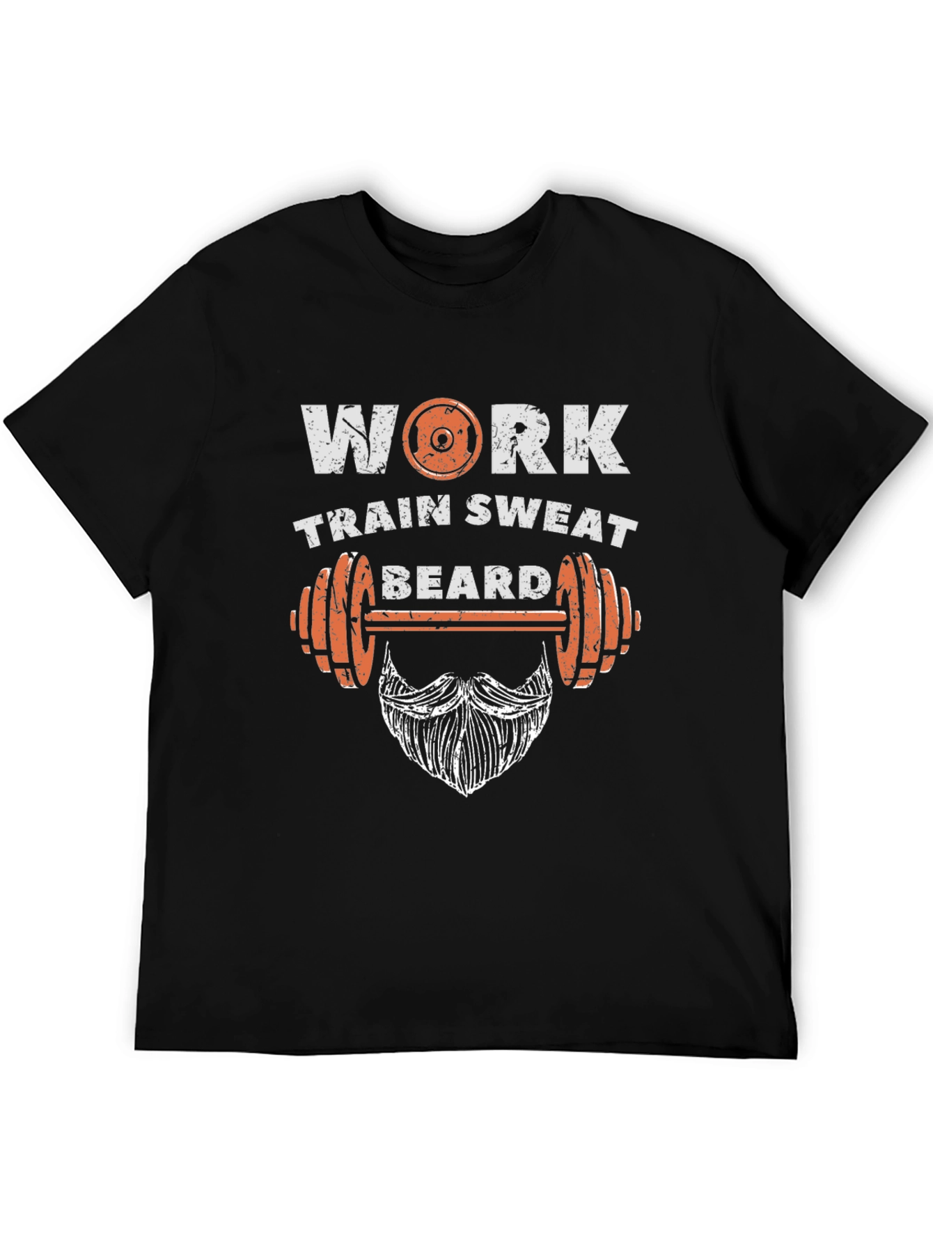 Work Train Sweat Beard Gym T-Shirt
