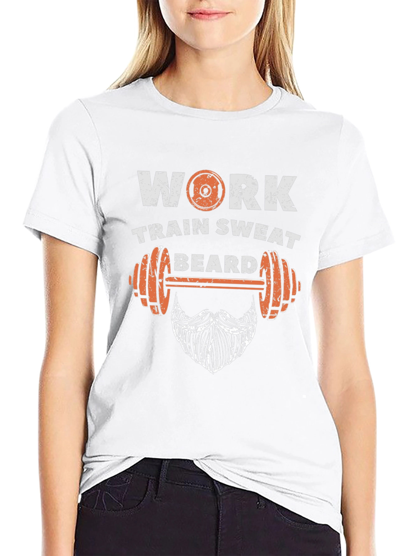 Work Train Sweat Beard Gym T-Shirt
