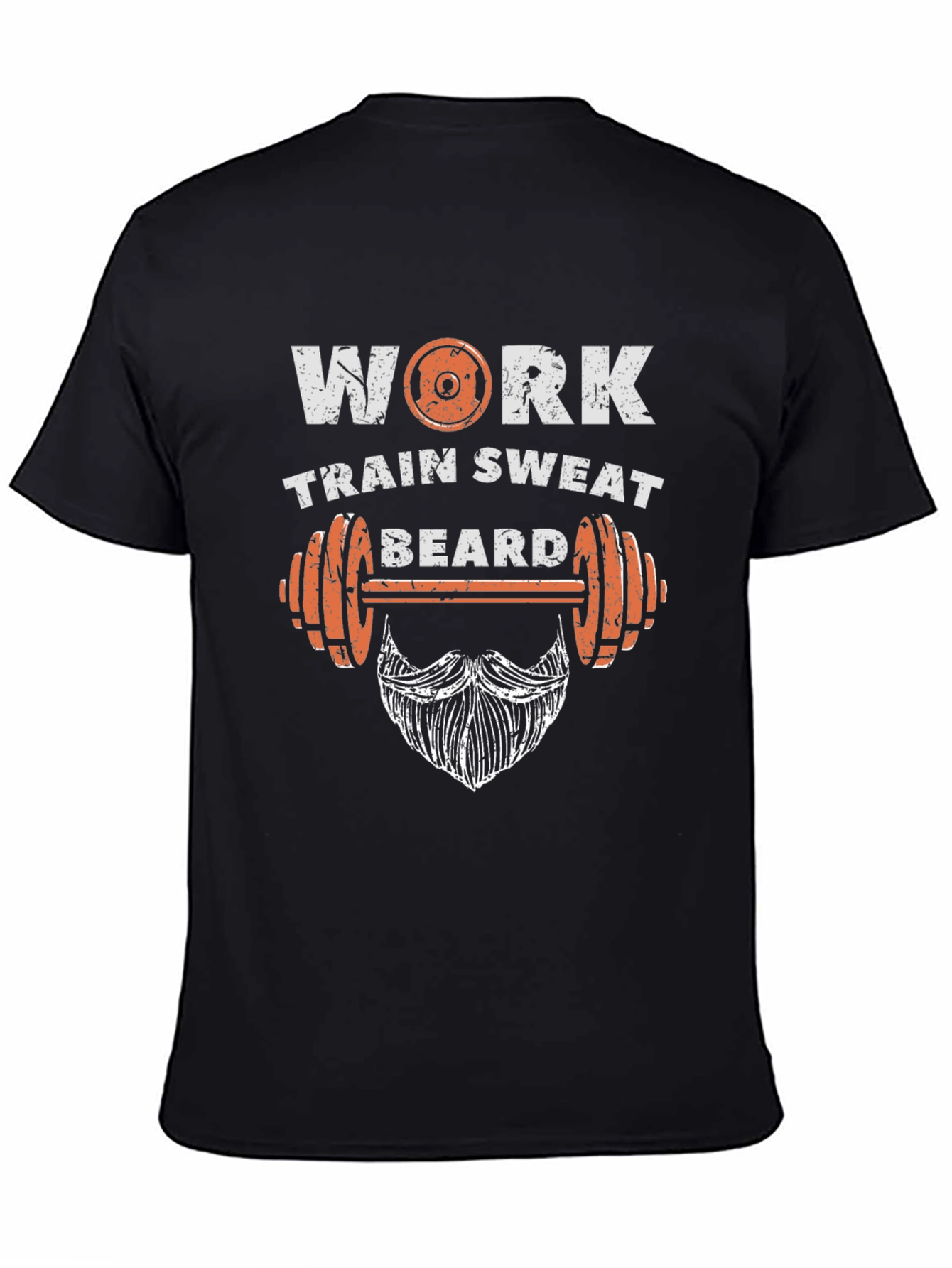 Work Train Sweat Beard Gym T-Shirt