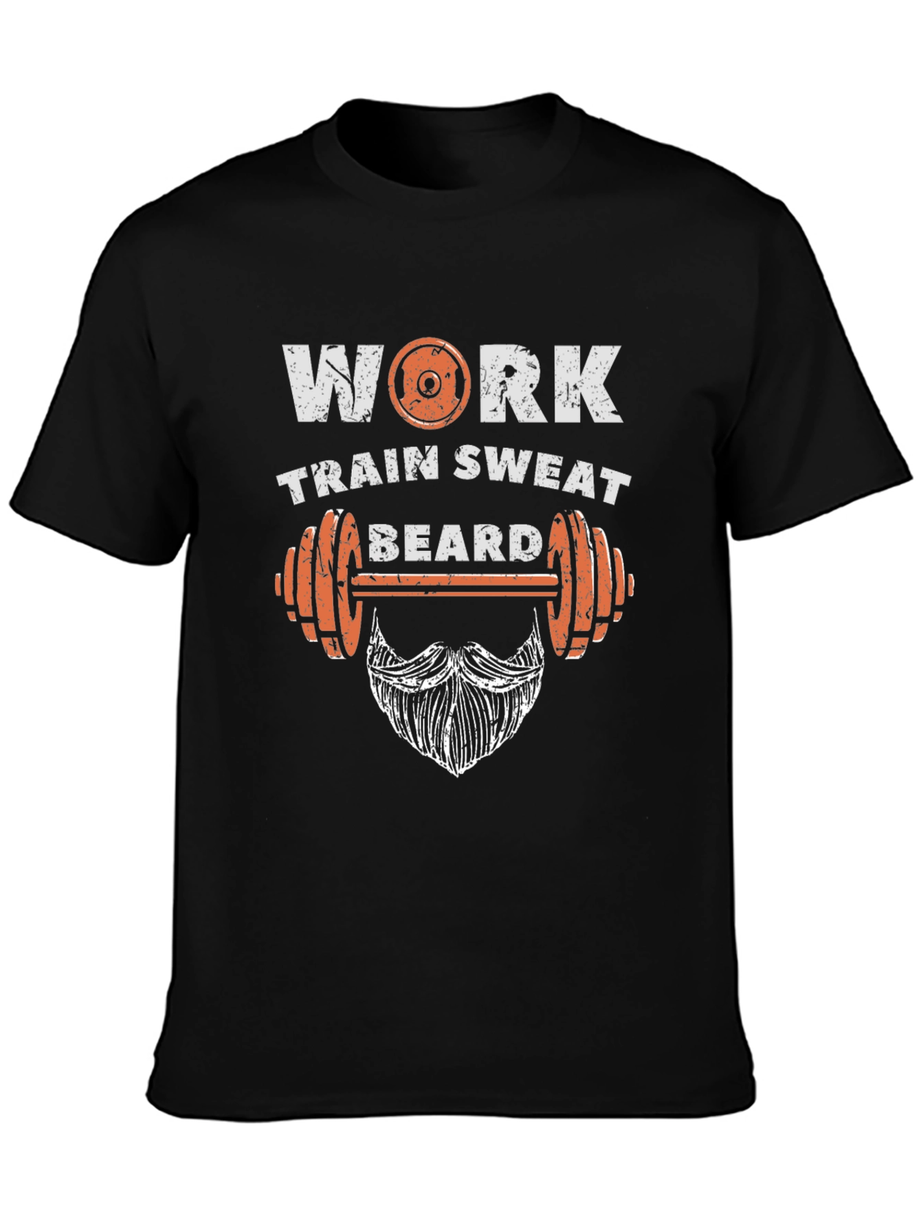Work Train Sweat Beard Gym T-Shirt