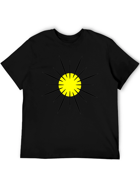 Black T-Shirt with Sunburst Graphic