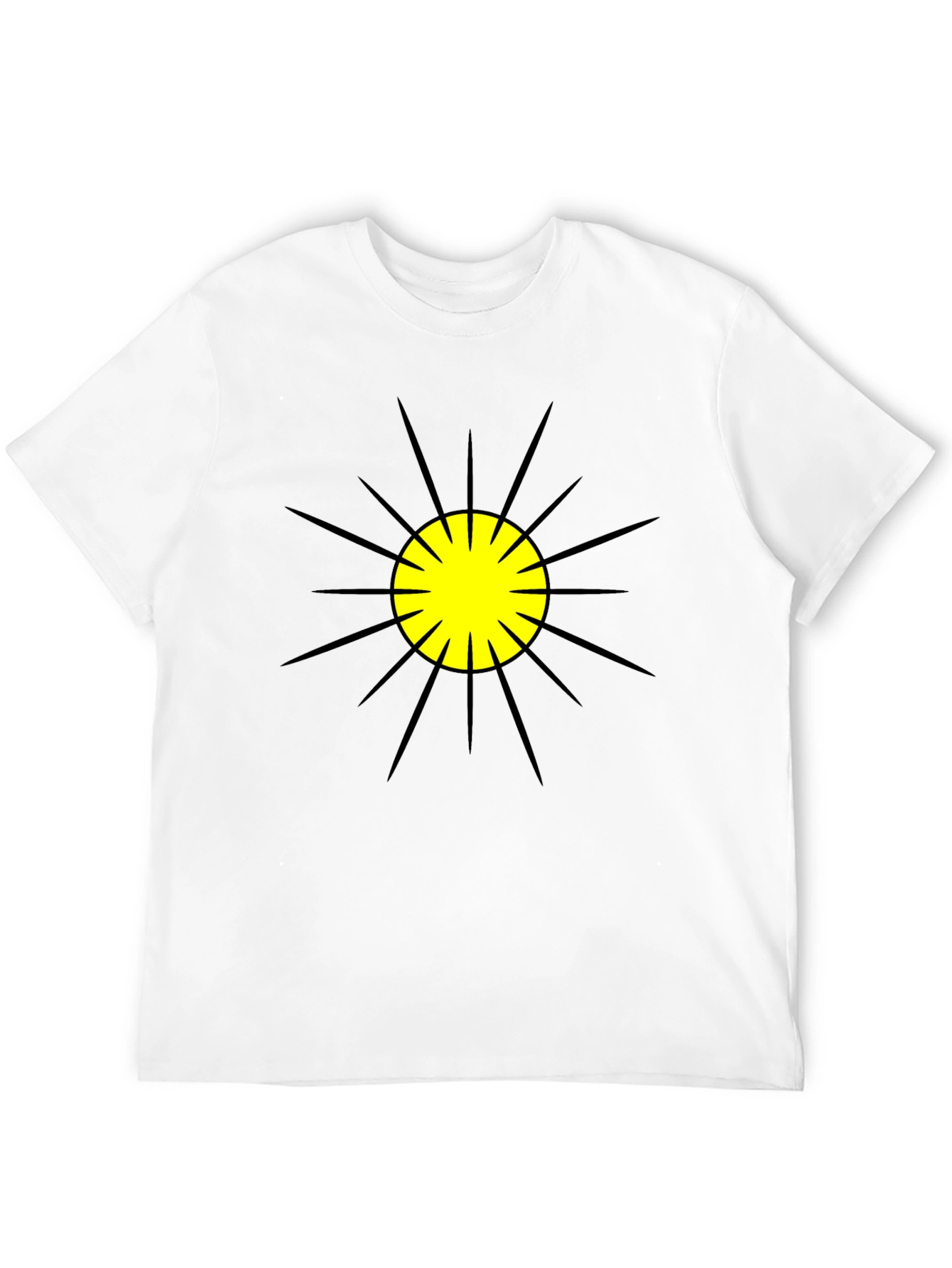 Black T-Shirt with Sunburst Graphic