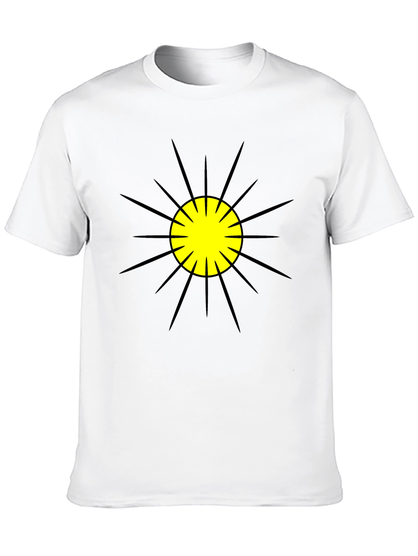Black T-Shirt with Sunburst Graphic