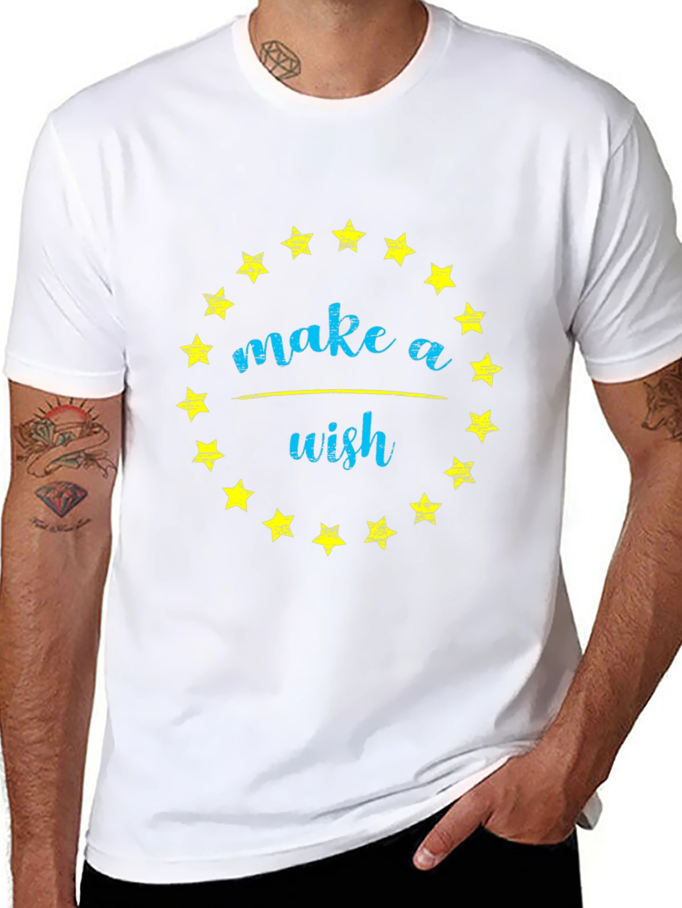 Make a Wish T-Shirt - Star Circle Graphic Tee