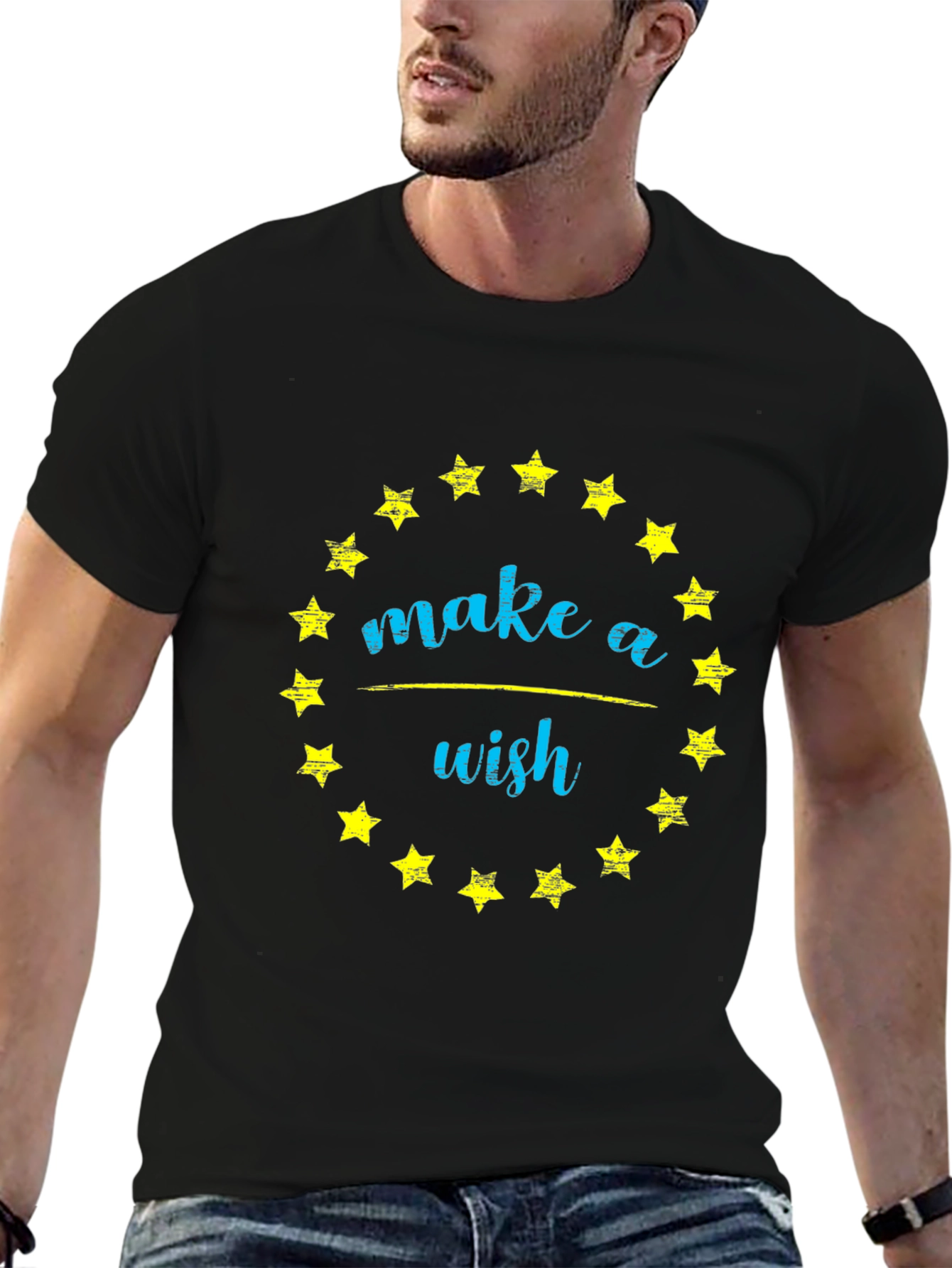 Make a Wish T-Shirt - Star Circle Graphic Tee