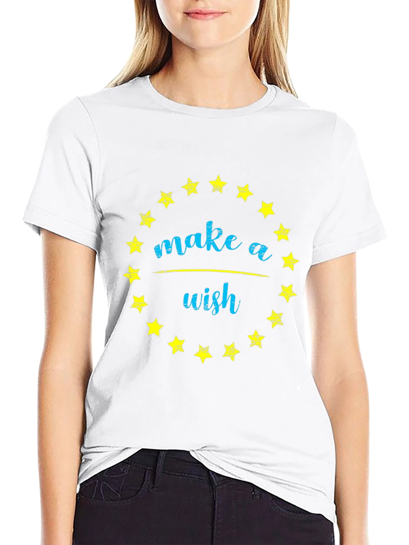 Make a Wish T-Shirt - Star Circle Graphic Tee