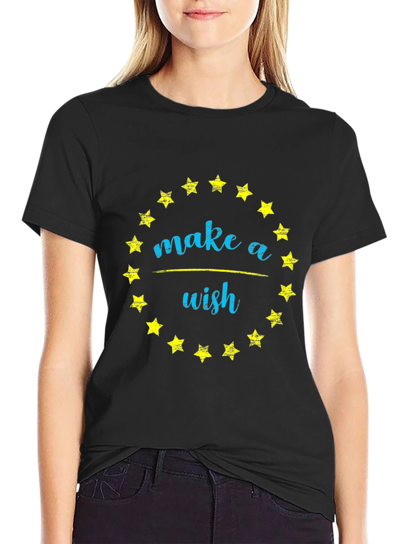 Make a Wish T-Shirt - Star Circle Graphic Tee