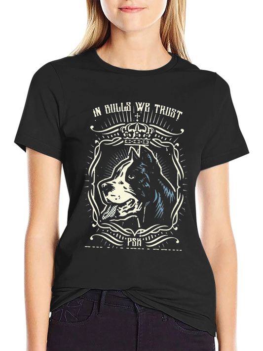 In Bulls We Trust Pitbull Graphic Tee - Black