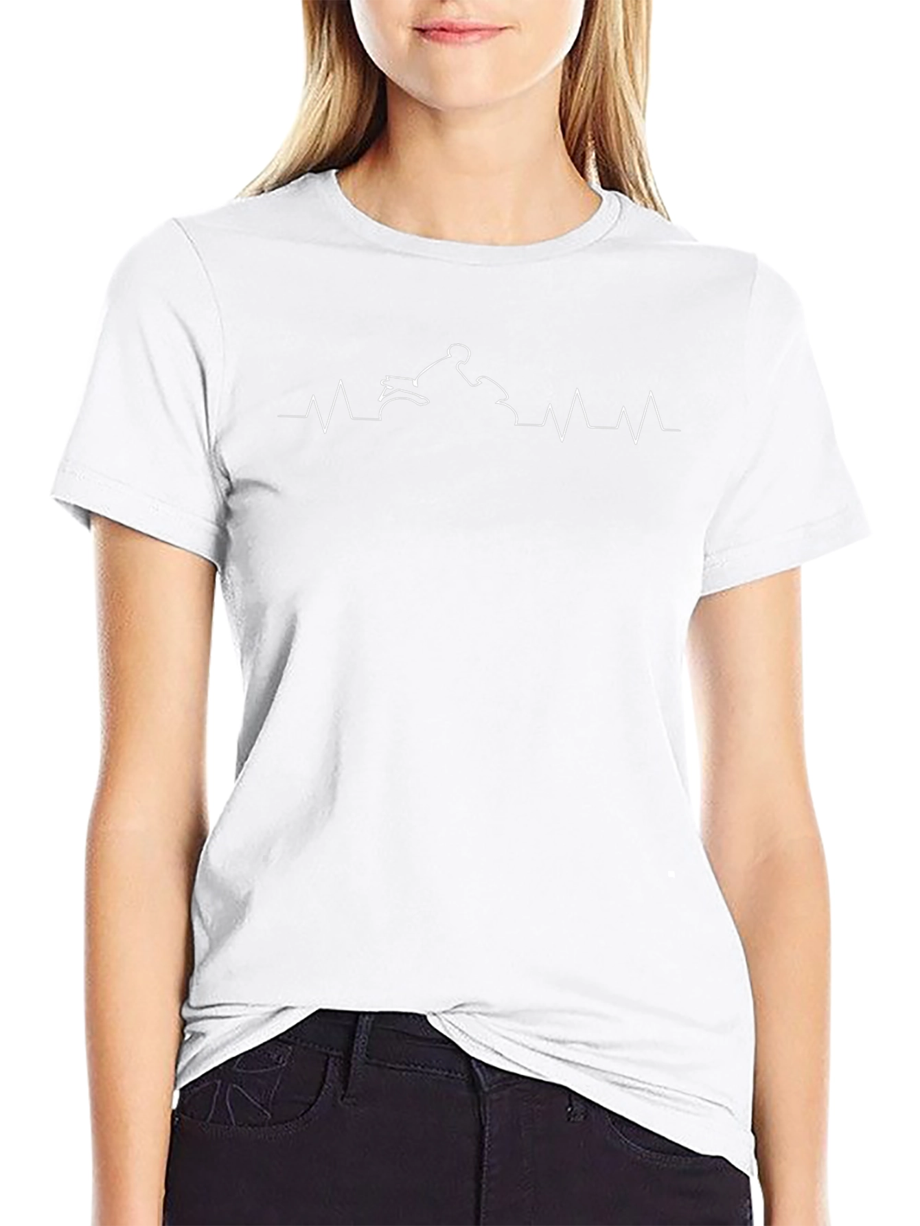 Motorcycle Heartbeat T-Shirt - Black