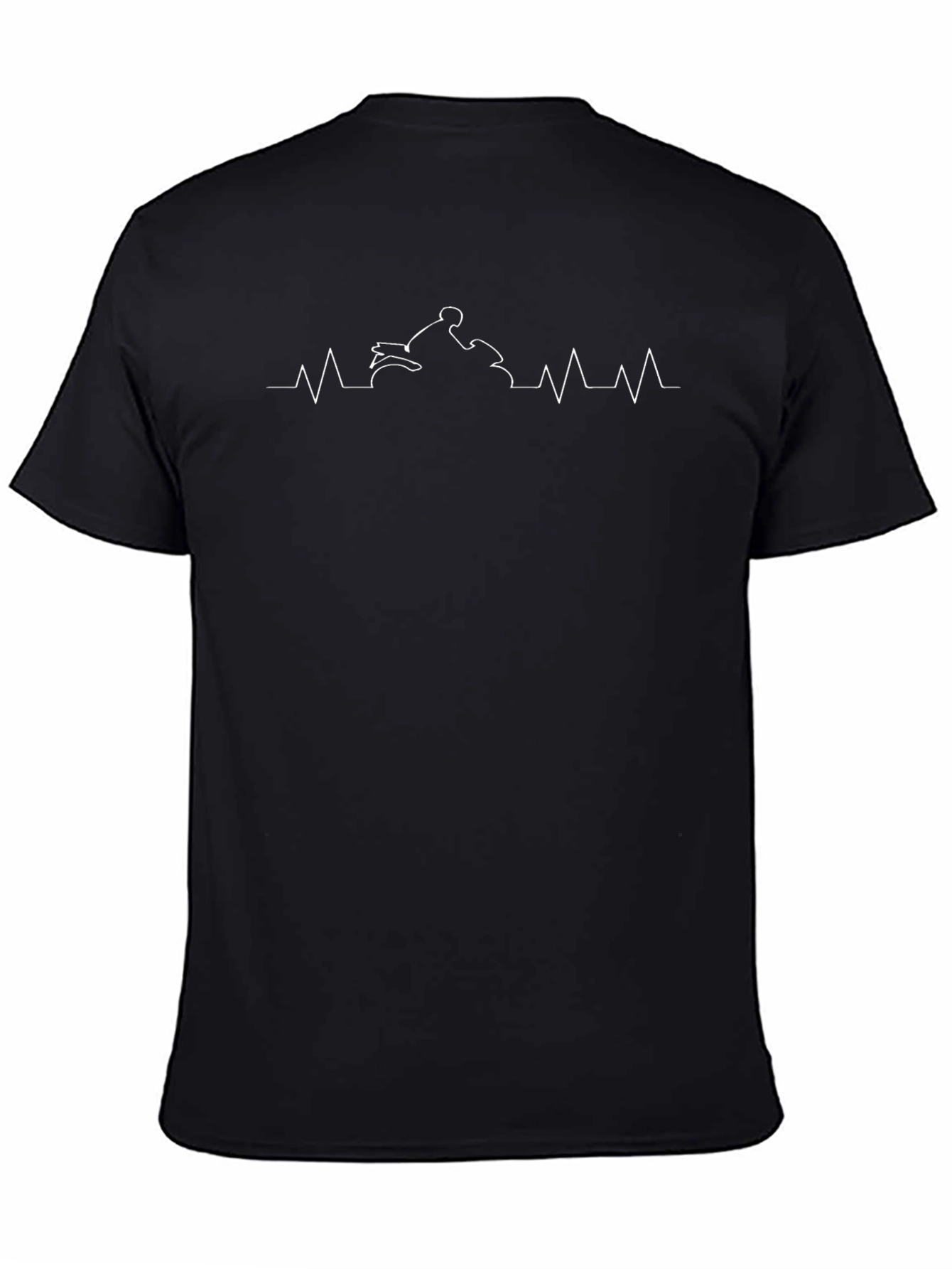 Motorcycle Heartbeat T-Shirt - Black