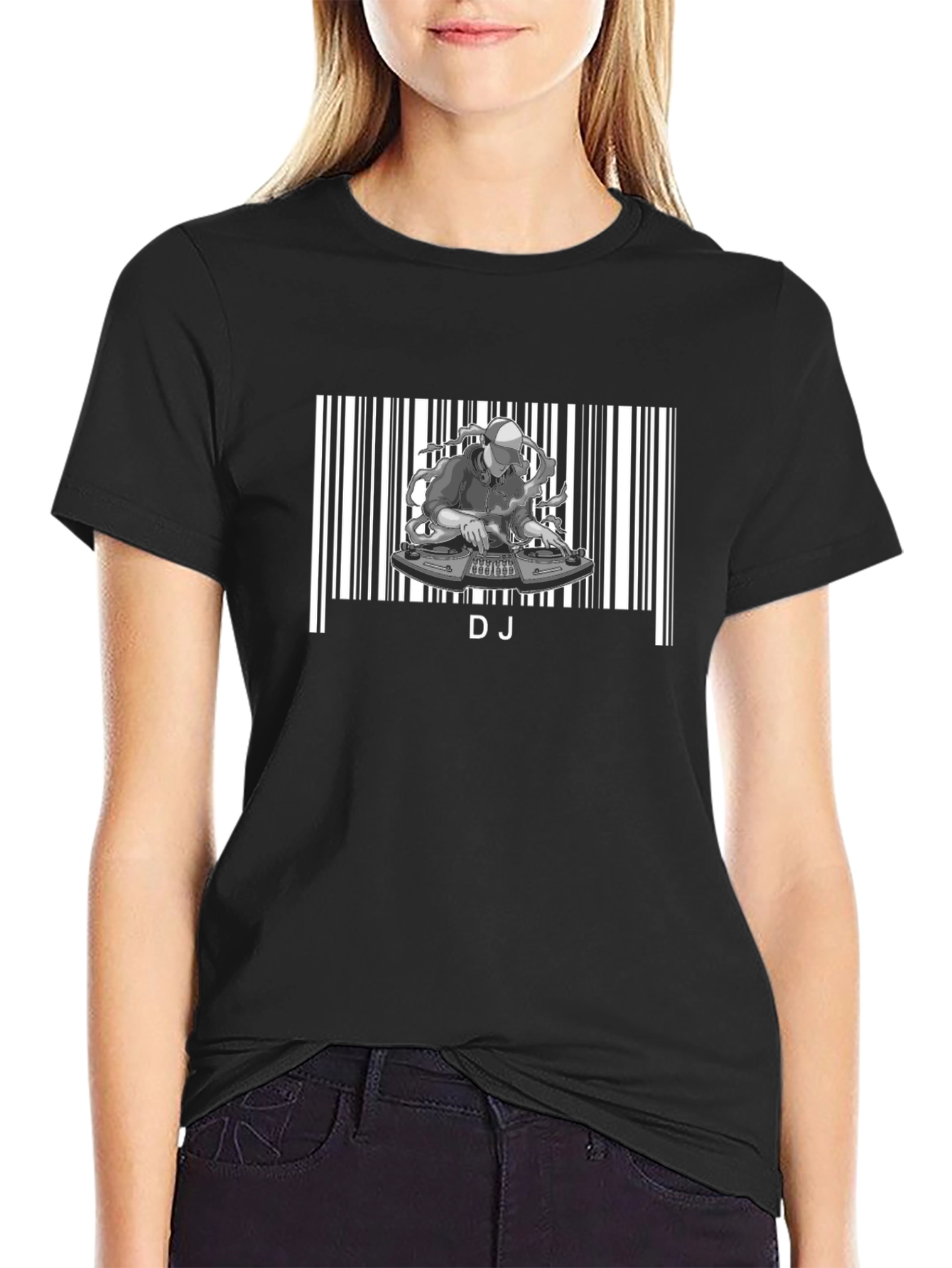 DJ Barcode Graphic Tee - Music Lovers T-Shirt