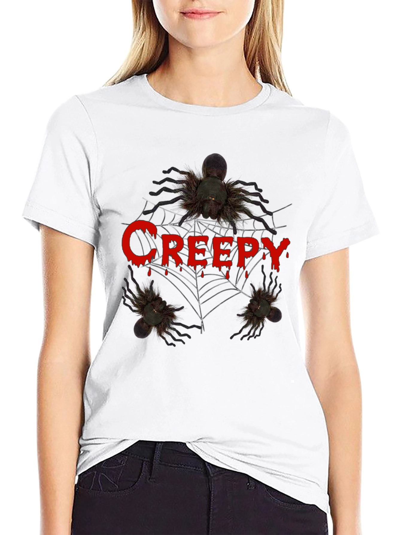 Creepy Spider Graphic Tee - Halloween T-Shirt