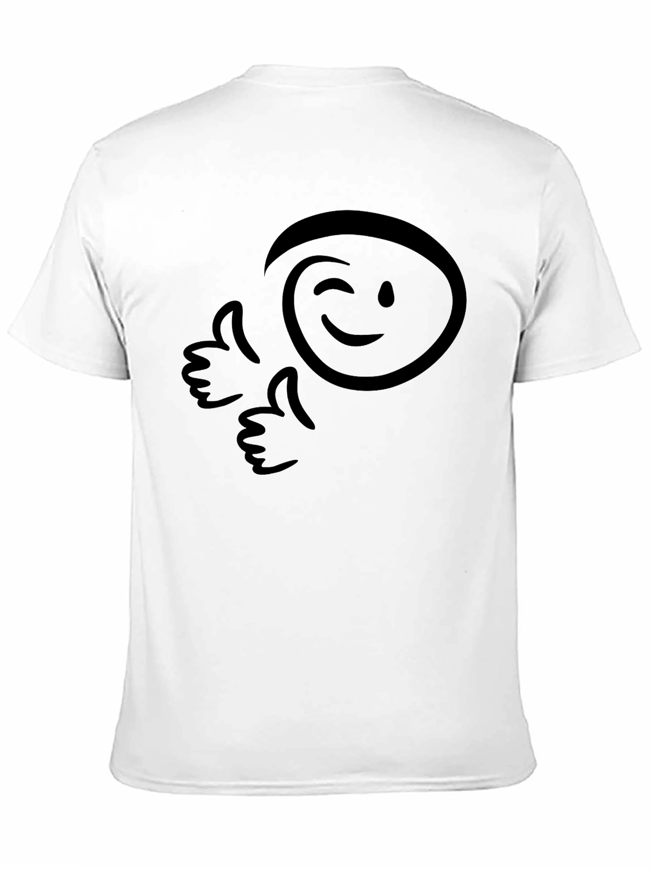 Winking Smiley Graphic Tee - Black Cotton Comfort