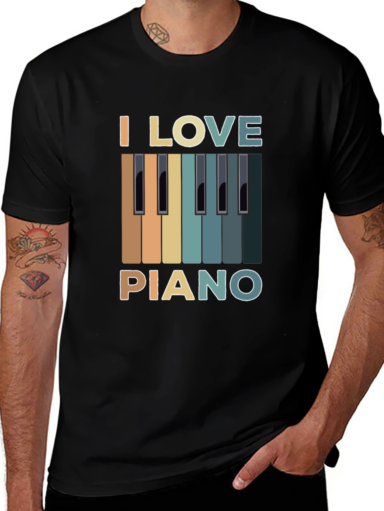 I Love Piano Graphic T-Shirt - Music Lover Tee