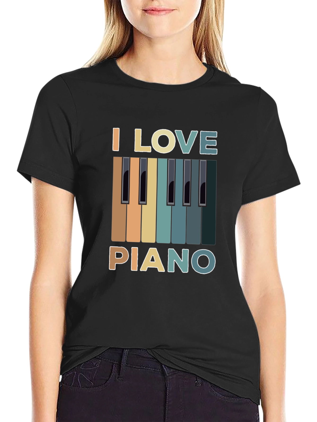 I Love Piano Graphic T-Shirt - Music Lover Tee