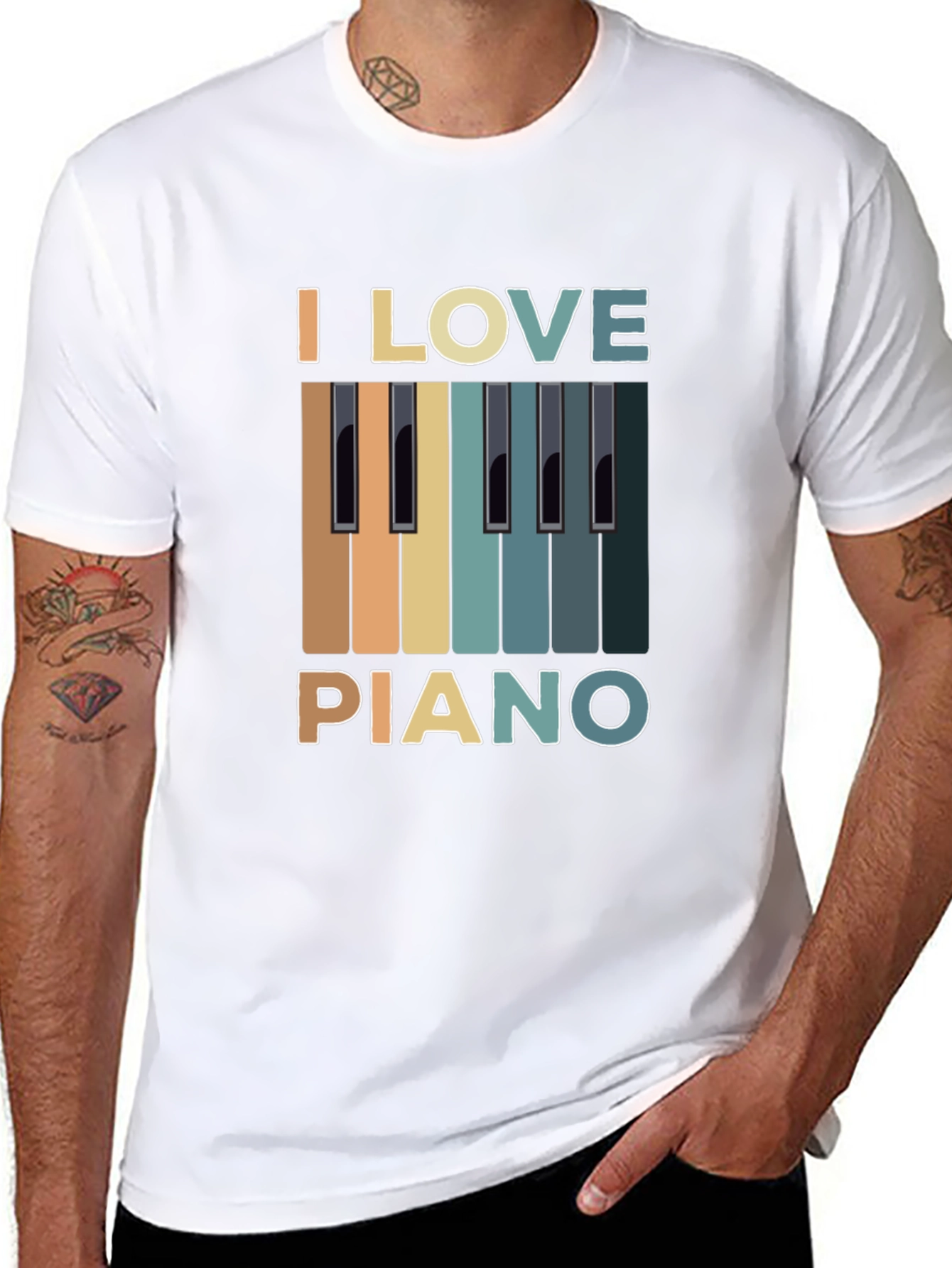 I Love Piano Graphic T-Shirt - Music Lover Tee