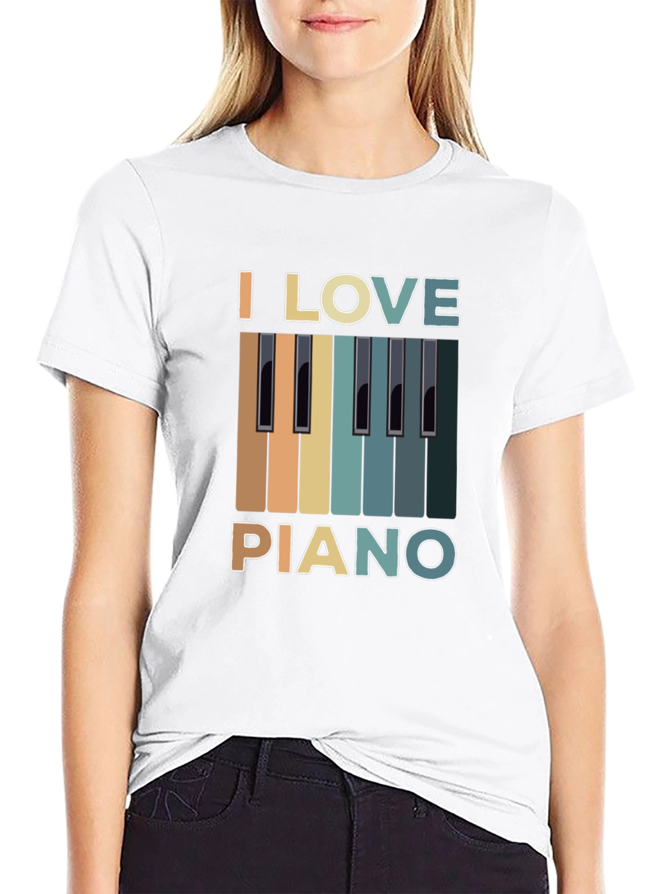 I Love Piano Graphic T-Shirt - Music Lover Tee