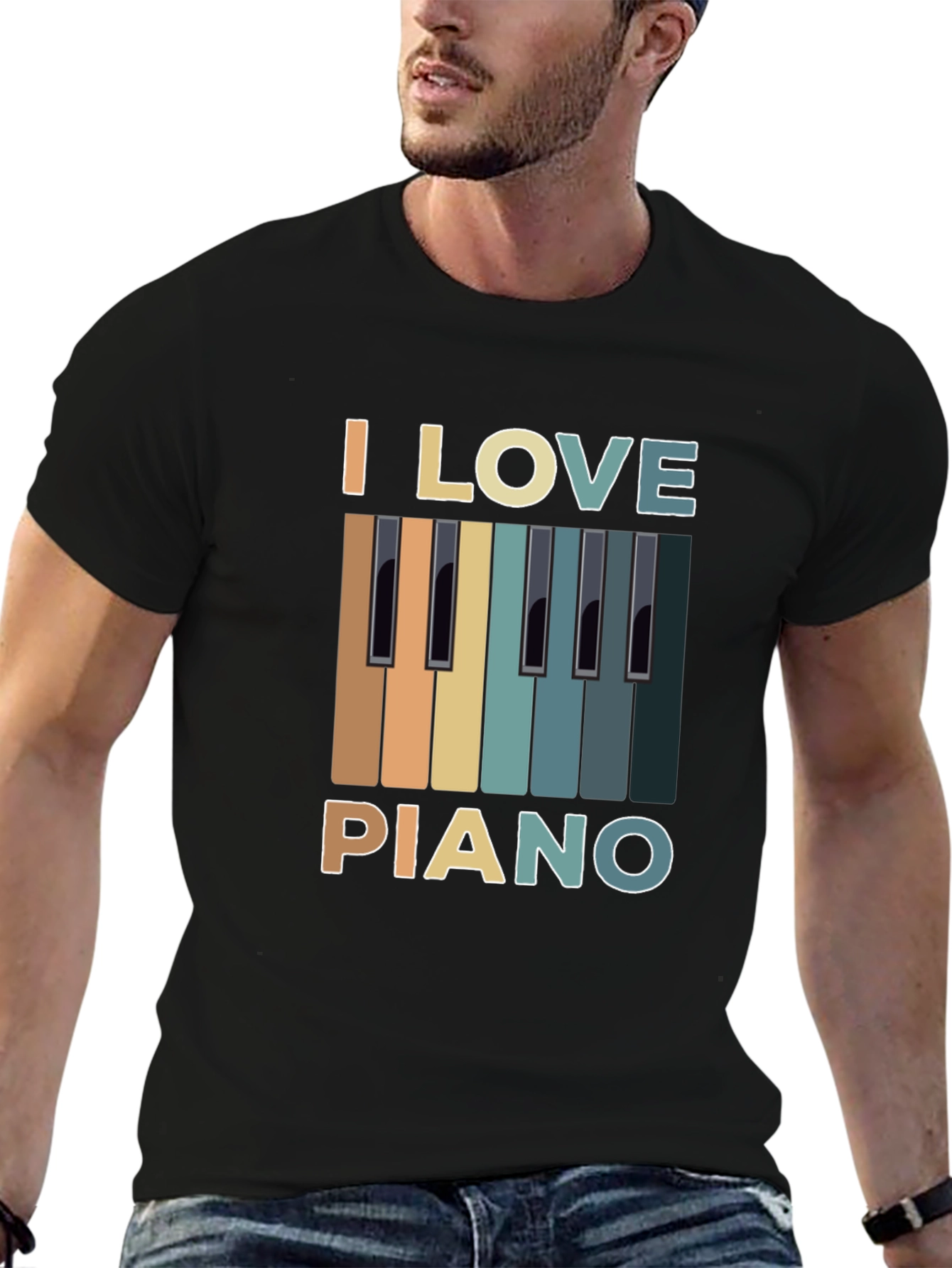I Love Piano Graphic T-Shirt - Music Lover Tee
