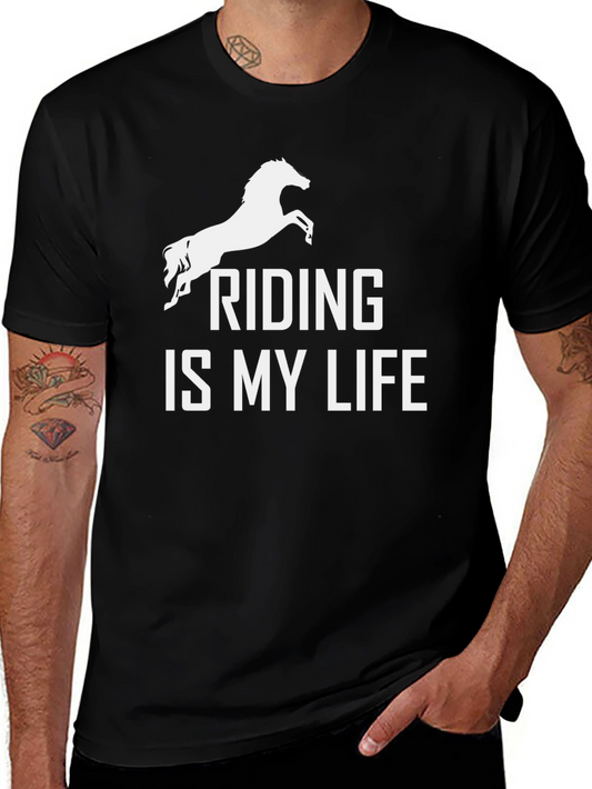 Riding Is My Life Graphic Tee - Horse Lover Shirt