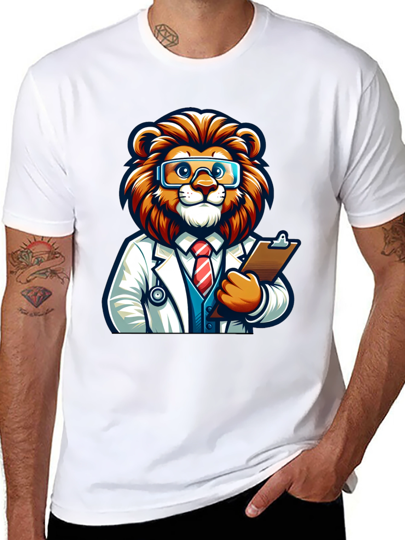 Cartoon Lion Doctor T-Shirt