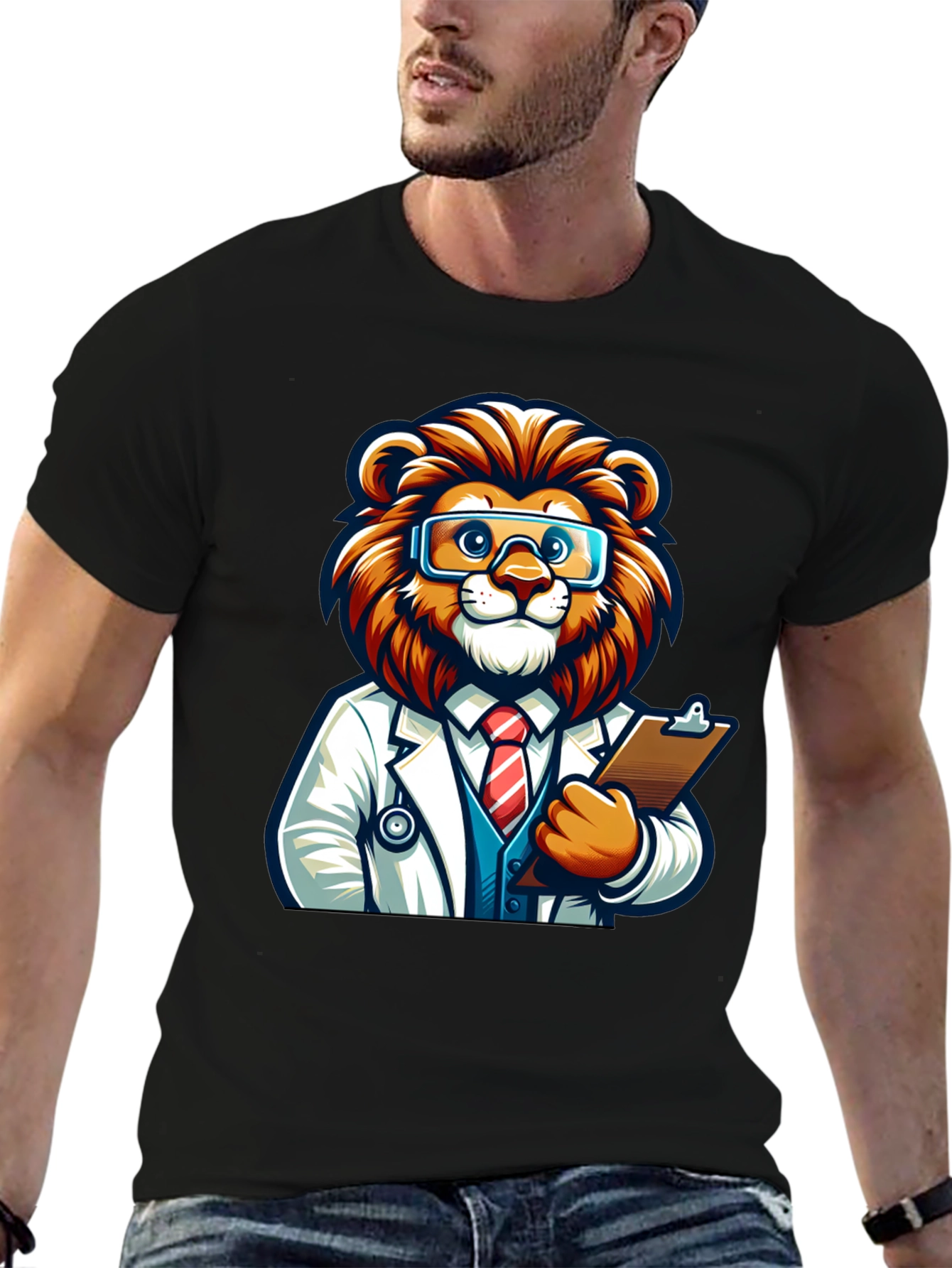 Cartoon Lion Doctor T-Shirt