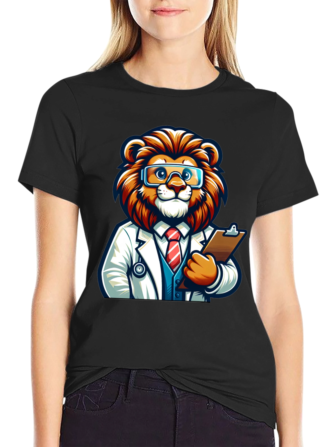Cartoon Lion Doctor T-Shirt