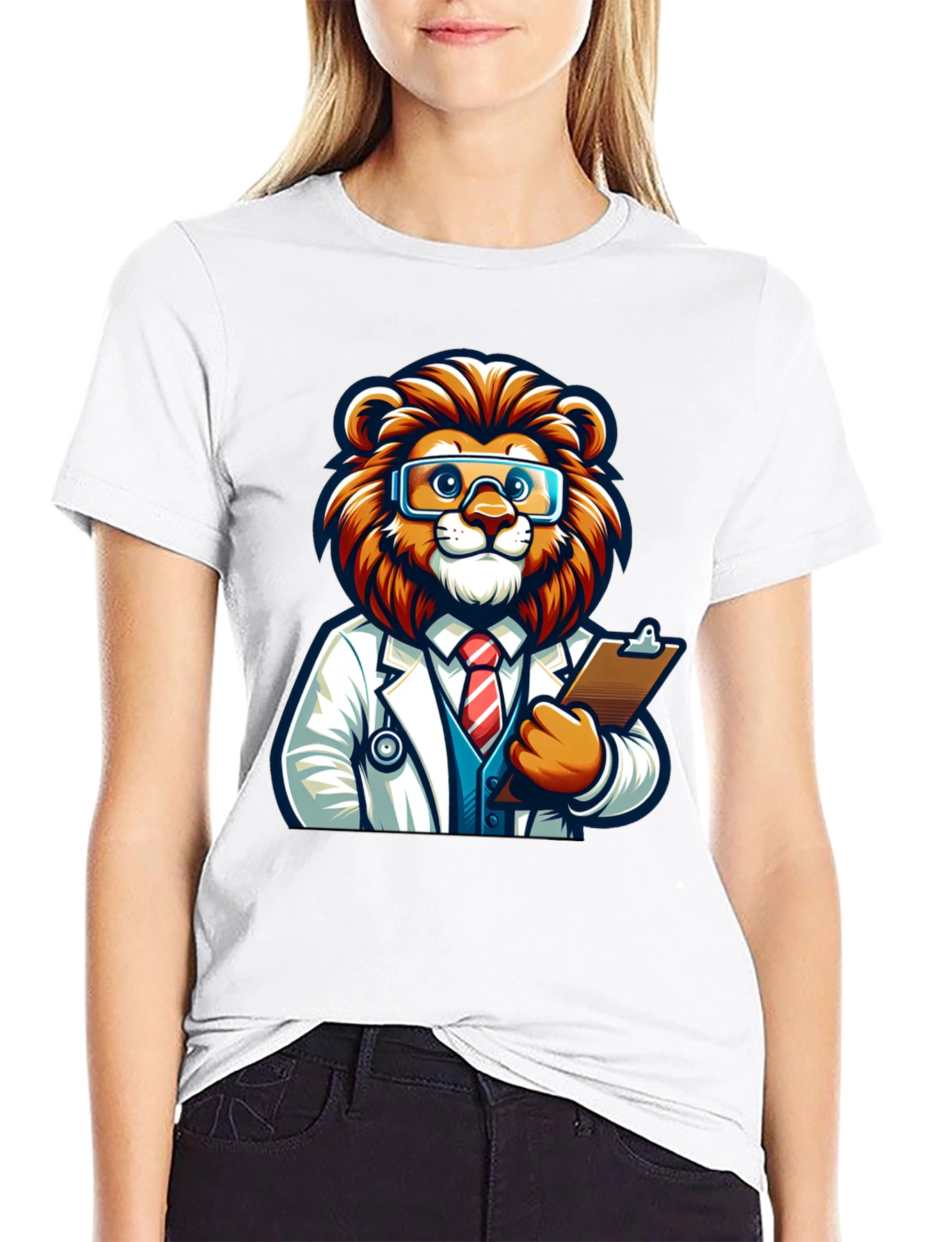 Cartoon Lion Doctor T-Shirt